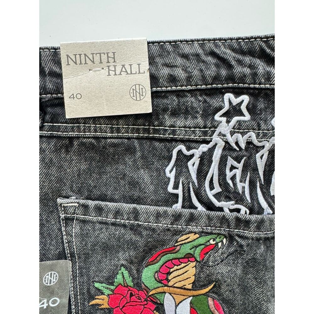 Ninth 9th Hall Ambush Jeans Embroidered Wide-Leg Baggy Skate Washed Size 40 NWT - Picture 4 of 6